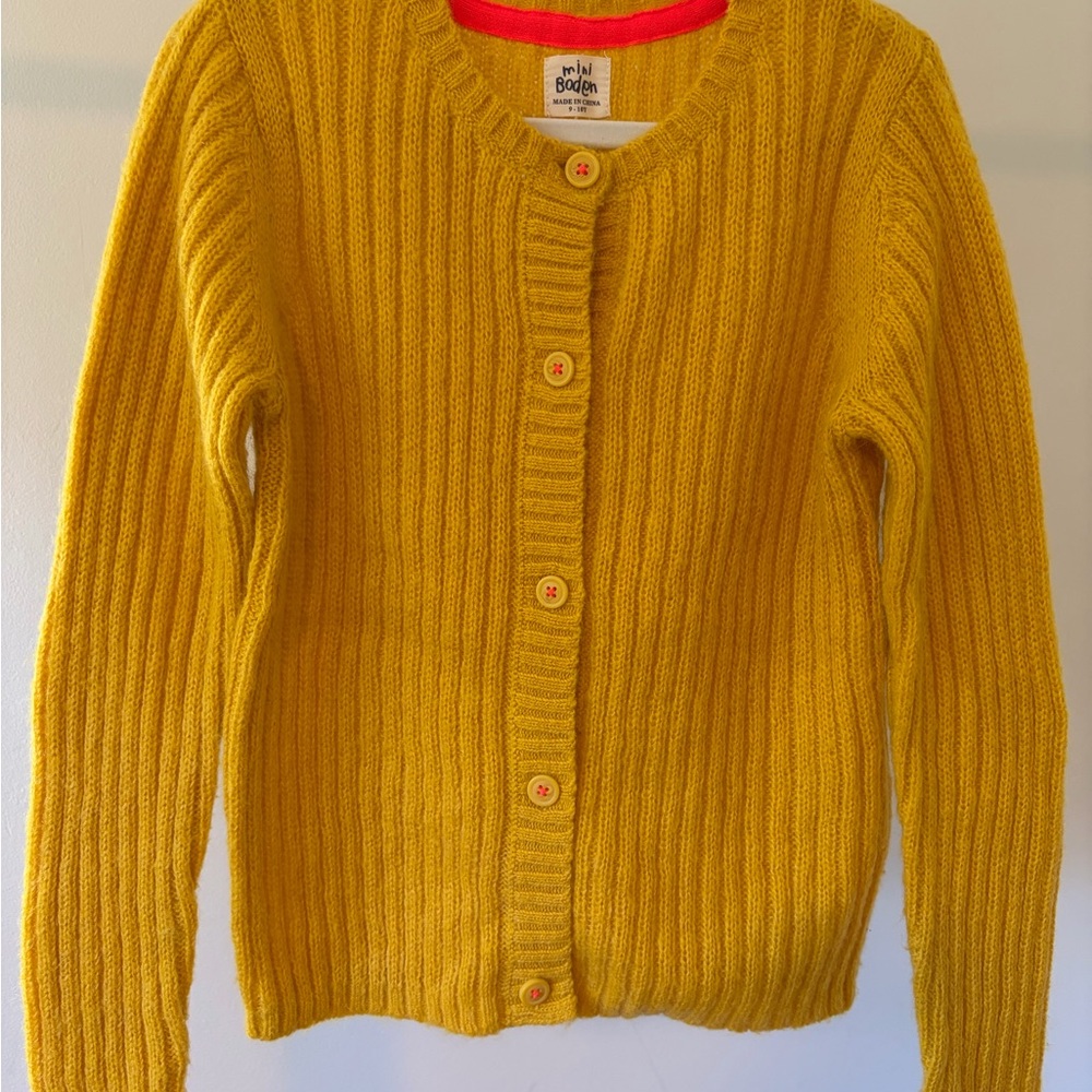 Mini Boden Mustard Yellow Girl's Cardigan